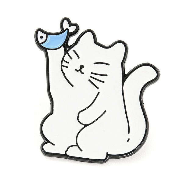PandaHall Cartoon Style Enamel Pins, Black Alloy Badge for Backpack Clothes, Cat & Fish, 27.5x25x1mm Alloy+Enamel Cat Shape White
PandaHall Cartoon Style Enamel Pins, Black Alloy Badge for Backpack Clothes, Cat & Fish, 27.5x25x1mm Alloy+Enamel Cat Shape White