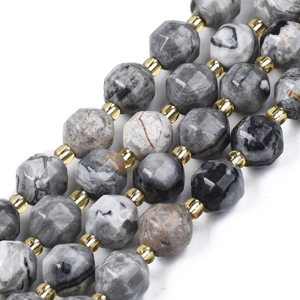 PandaHall Natural Map Stone/Picasso Stone Beads Strands, with Seed Beads, Faceted Bicone Barrel Drum, 7x7mm,Hole:1mm Map Stone Drum Cyan
PandaHall Natural Map Stone/Picasso Stone Beads Strands, with Seed Beads, Faceted Bicone Barrel Drum, 7x7mm,Hole:1mm Map Stone Drum Cyan