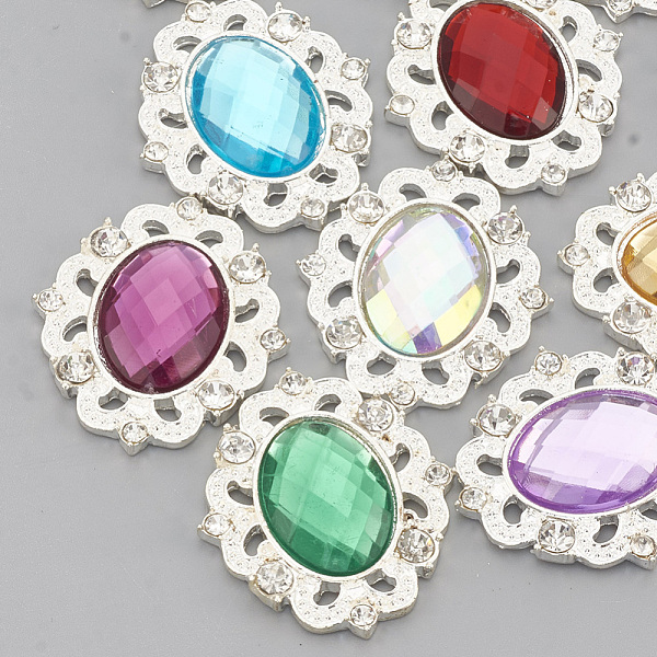 PandaHall Alloy Acrylic Rhinestone Cabochons, with Rhinestone, Faceted, Oval, Silver Color Plated, Mixed Color, 31x27x5mm Acrylic Rhinestone..., Multicolor
PandaHall Alloy Acrylic Rhinestone Cabochons, with Rhinestone, Faceted, Oval, Silver Color Plated, Mixed Color, 31x27x5mm Acrylic Rhinestone..., Multicolor