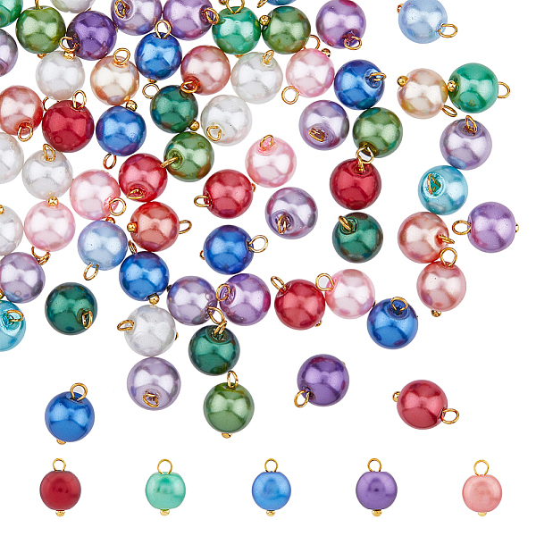 PandaHall HOBBIESAY 150Pcs 5 Colors Glass Pearl Pendants, with Golden Plated Brass Findings, Round, Mixed Color, 11x8.5mm, Hole: 2mm..., Multicolor
PandaHall HOBBIESAY 150Pcs 5 Colors Glass Pearl Pendants, with Golden Plated Brass Findings, Round, Mixed Color, 11x8.5mm, Hole: 2mm..., Multicolor