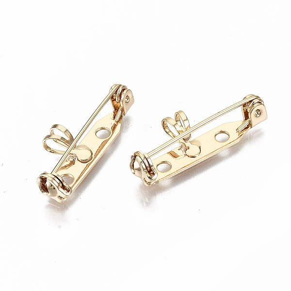 PandaHall Brass Brooch Findings, Back Bar Pins, Nickel Free, Real 18K Gold Plated, 27x10x6mm, Hole: 2mm Brass
PandaHall Brass Brooch Findings, Back Bar Pins, Nickel Free, Real 18K Gold Plated, 27x10x6mm, Hole: 2mm Brass