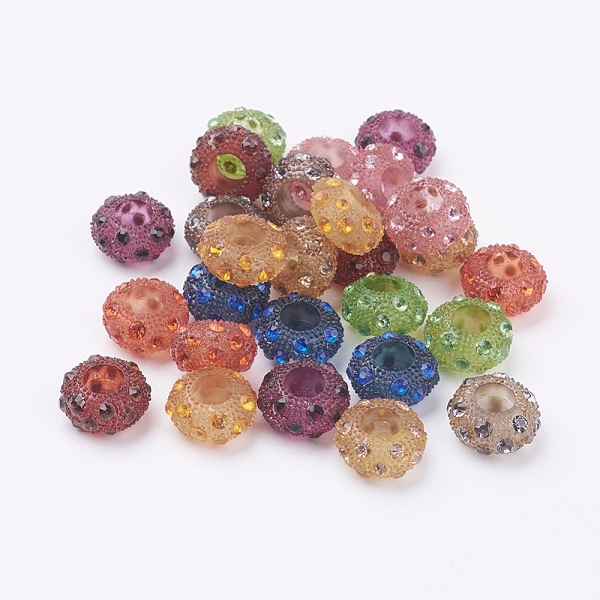 PandaHall Resin Rhinestone European Beads, Large Hole Beads, Rondelle, Mixed Color, 13x7mm, Hole: 6mm Resin+Rhinestone Rondelle Multicolor
PandaHall Resin Rhinestone European Beads, Large Hole Beads, Rondelle, Mixed Color, 13x7mm, Hole: 6mm Resin+Rhinestone Rondelle Multicolor