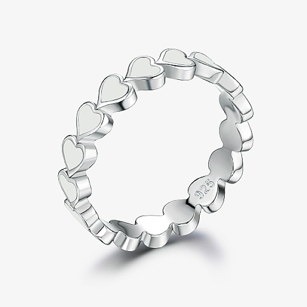 PandaHall Platinum Rhodium Plated 925 Sterling Silver Heart Finger Rings, with Enamel, White, Inner Diameter: 18mm Sterling Silver Heart...
PandaHall Platinum Rhodium Plated 925 Sterling Silver Heart Finger Rings, with Enamel, White, Inner Diameter: 18mm Sterling Silver Heart...