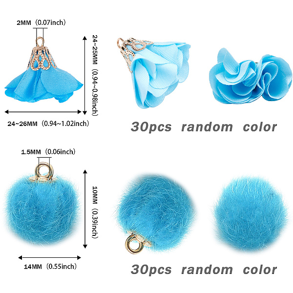 PandaHall SUNNYCLUE Handmade Cloth Pendant Decorations, with Alloy Findings, Faux Mink Fur Covered Pendants, with Brass Loops, Round &..., Multicolor
PandaHall SUNNYCLUE Handmade Cloth Pendant Decorations, with Alloy Findings, Faux Mink Fur Covered Pendants, with Brass Loops, Round &..., Multicolor