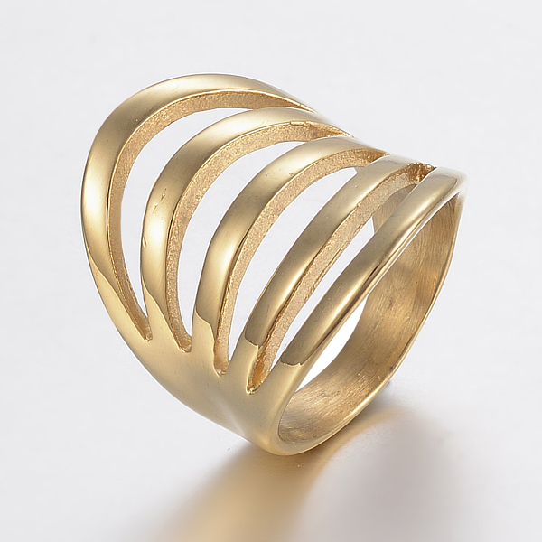 PandaHall Ion Plating(IP) 304 Stainless Steel Wide Band Finger Rings, Hollow, Golden, Size 9, 19mm 304 Stainless Steel
PandaHall Ion Plating(IP) 304 Stainless Steel Wide Band Finger Rings, Hollow, Golden, Size 9, 19mm 304 Stainless Steel