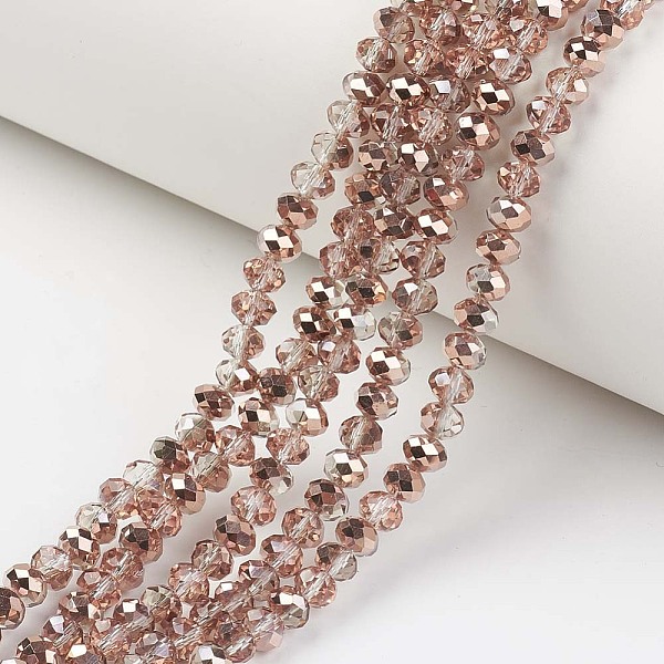 PandaHall Electroplate Transparent Glass Beads Strands, Half Copper Plated, Faceted, Rondelle, Light Salmon, 3x2mm, Hole: 0.8mm, about..., Red
PandaHall Electroplate Transparent Glass Beads Strands, Half Copper Plated, Faceted, Rondelle, Light Salmon, 3x2mm, Hole: 0.8mm, about..., Red