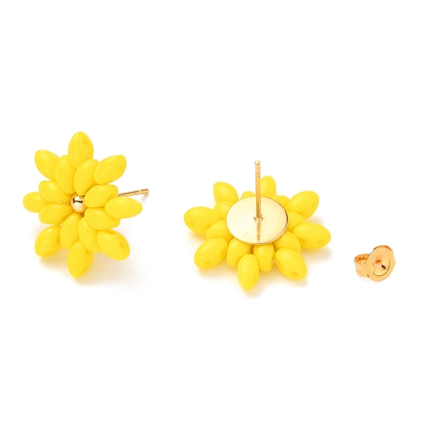 PandaHall Flower Stud Earrings, with Czech Glass Beads, Golden Plated 304 Stainless Steel Stud Earring Findings and Ear Nuts, Yellow...
PandaHall Flower Stud Earrings, with Czech Glass Beads, Golden Plated 304 Stainless Steel Stud Earring Findings and Ear Nuts, Yellow...