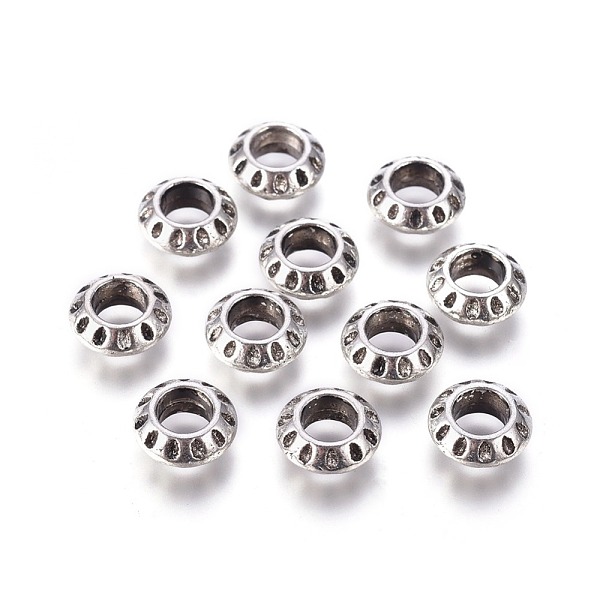 PandaHall Tibetan Style Alloy European Beads, Large Hole Beads, Rondelle, Antique Silver, Lead Free & Cadmium Free & Nickel Free, 10x4mm...
PandaHall Tibetan Style Alloy European Beads, Large Hole Beads, Rondelle, Antique Silver, Lead Free & Cadmium Free & Nickel Free, 10x4mm...