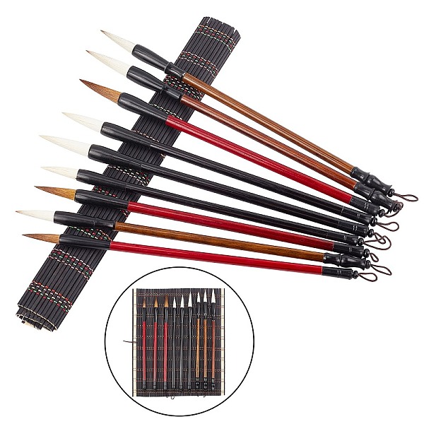 PandaHall Calligraphy Brushes Pen Set, with Roll-up Bamboo Brush Holder, for Professional Calligraphy, Black, 300~305x245~295x2.5~5.5mm...
PandaHall Calligraphy Brushes Pen Set, with Roll-up Bamboo Brush Holder, for Professional Calligraphy, Black, 300~305x245~295x2.5~5.5mm...