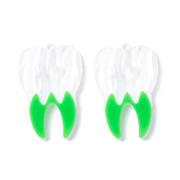 PandaHall Two Tone Acrylic Pendants, Tooth Shapes, Green, 39.5x25.6x4mm, Hole: 2mm Acrylic Others Green
PandaHall Two Tone Acrylic Pendants, Tooth Shapes, Green, 39.5x25.6x4mm, Hole: 2mm Acrylic Others Green