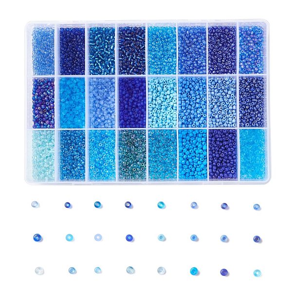 PandaHall 288G 24 Colors Glass Seed Beads, Round, Mixed Color, 8/0, 3~4x2~3mm, Hole: 0.8~1mm, 12g/color Glass Multicolor
PandaHall 288G 24 Colors Glass Seed Beads, Round, Mixed Color, 8/0, 3~4x2~3mm, Hole: 0.8~1mm, 12g/color Glass Multicolor