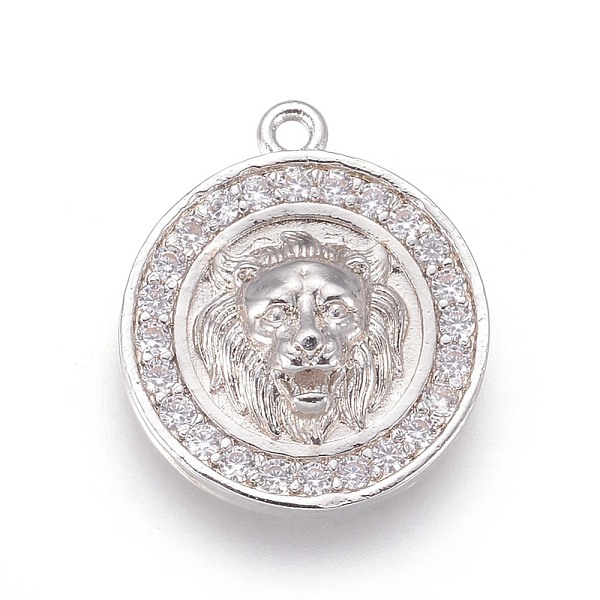 PandaHall Brass Micro Pave Cubic Zirconia Pendants, Long-Lasting Plated, Flat Round with Lion Head, Clear, Platinum, 18x16x4mm, Hole: 1.2mm...
PandaHall Brass Micro Pave Cubic Zirconia Pendants, Long-Lasting Plated, Flat Round with Lion Head, Clear, Platinum, 18x16x4mm, Hole: 1.2mm...