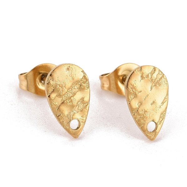 PandaHall Ion Plating(IP) 304 Stainless Steel Stud Earring Findings, with Hole, Textured Teardrop, Golden, 10x6mm, Hole: 1mm, Pin: 0.8mm 304...
PandaHall Ion Plating(IP) 304 Stainless Steel Stud Earring Findings, with Hole, Textured Teardrop, Golden, 10x6mm, Hole: 1mm, Pin: 0.8mm 304...