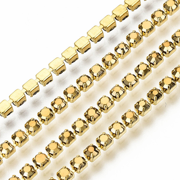 PandaHall Electroplate Brass Rhinestone Strass Chains, Rhinestone Cup Chains, with Spool, Golden, Golden, SS6.5(2~2.1mm), 2~2.1mm, about..., Yellow
PandaHall Electroplate Brass Rhinestone Strass Chains, Rhinestone Cup Chains, with Spool, Golden, Golden, SS6.5(2~2.1mm), 2~2.1mm, about..., Yellow