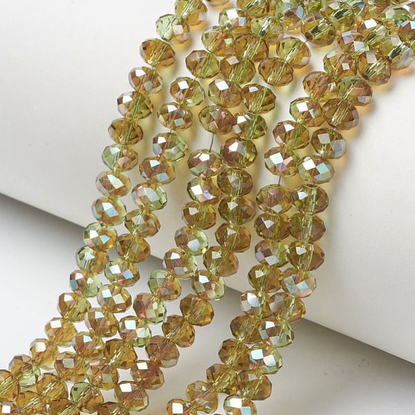 PandaHall Electroplate Glass Beads Strands, Half Plated, Rainbow Plated, Faceted, Rondelle, Dark Khaki, 4x3mm, Hole: 0.4mm, about..., Yellow
PandaHall Electroplate Glass Beads Strands, Half Plated, Rainbow Plated, Faceted, Rondelle, Dark Khaki, 4x3mm, Hole: 0.4mm, about..., Yellow
