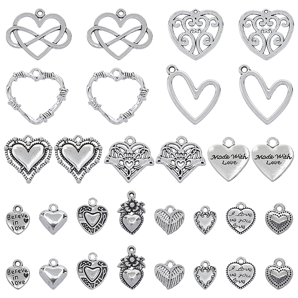 PandaHall SUNNYCLUE 90Pcs 15 Style Tibetan Style Alloy Pendants, Heart Charm, Antique Silver, 12~24x9~27x1.5~4mm, hole: 1~2.5mm, 6pcs/style...
PandaHall SUNNYCLUE 90Pcs 15 Style Tibetan Style Alloy Pendants, Heart Charm, Antique Silver, 12~24x9~27x1.5~4mm, hole: 1~2.5mm, 6pcs/style...