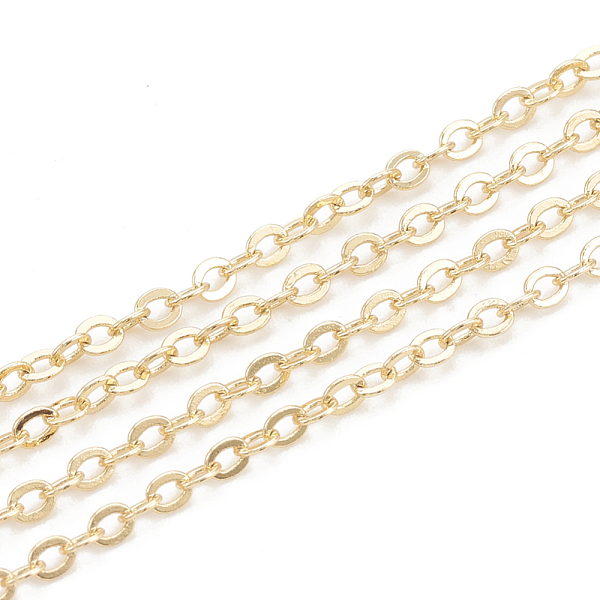 PandaHall 3.28 Feet Brass Cable Chains, Soldered, Flat Oval, Nickel Free, Real 18K Gold Plated, 2x1.5x0.1mm Brass
PandaHall 3.28 Feet Brass Cable Chains, Soldered, Flat Oval, Nickel Free, Real 18K Gold Plated, 2x1.5x0.1mm Brass