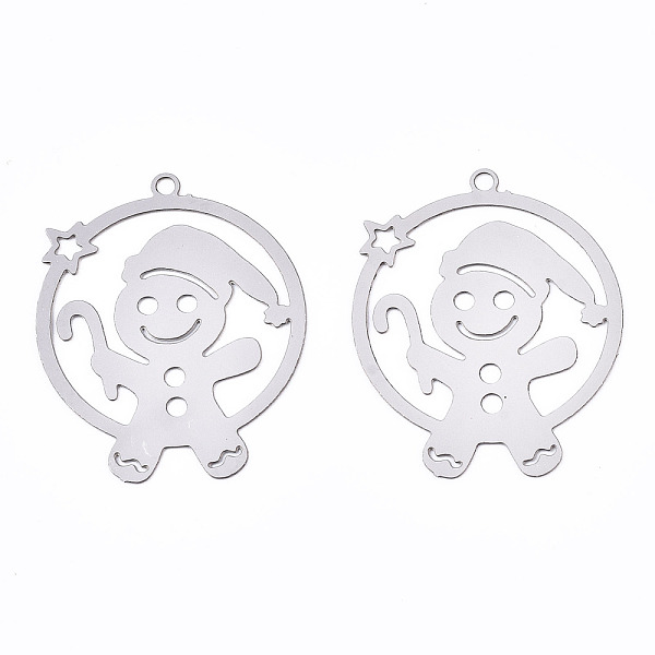 PandaHall Christmas 201 Stainless Steel Filigree Pendants, Etched Metal Embellishments, Ring with Snowman, Stainless Steel Color...
PandaHall Christmas 201 Stainless Steel Filigree Pendants, Etched Metal Embellishments, Ring with Snowman, Stainless Steel Color...