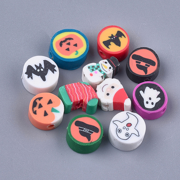 PandaHall Halloween/Christmas Handmade Polymer Clay Beads, Mixed Shapes, Mixed Color, 9~12x6~12x4.5~5mm, Hole: 1.4~1.5mm Polymer Clay Mixed..., Multicolor
PandaHall Halloween/Christmas Handmade Polymer Clay Beads, Mixed Shapes, Mixed Color, 9~12x6~12x4.5~5mm, Hole: 1.4~1.5mm Polymer Clay Mixed..., Multicolor