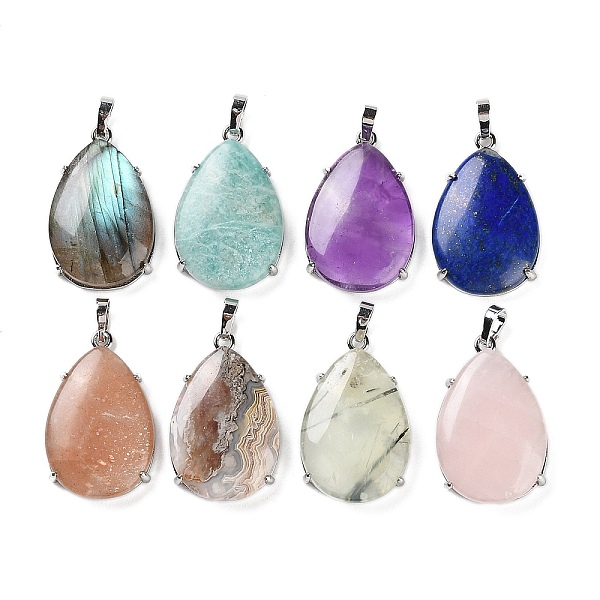 PandaHall Natural Mixed Stone Pendants, Brass Teardrop Charms, Platinum, Cadmium Free & Lead Free, 33x18x5~6mm, Hole: 5x4mm Mixed Stone...
PandaHall Natural Mixed Stone Pendants, Brass Teardrop Charms, Platinum, Cadmium Free & Lead Free, 33x18x5~6mm, Hole: 5x4mm Mixed Stone...
