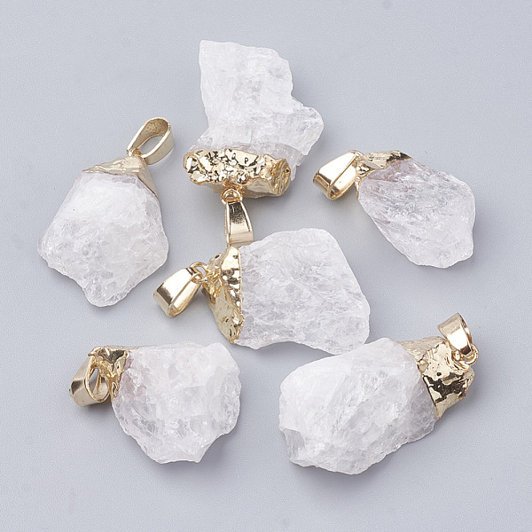 PandaHall Natural Quartz Crystal Pendants, Rock Crystal Pendants, with Golden Tone Iron Brass Findings, Nuggets, Clear, 20~30x10~18x8~18mm...
PandaHall Natural Quartz Crystal Pendants, Rock Crystal Pendants, with Golden Tone Iron Brass Findings, Nuggets, Clear, 20~30x10~18x8~18mm...