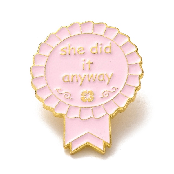PandaHall Alloy Enamel Brooches, Enamel Pin, Award Ribbon with She Did It Anyway, Pink, 30x23x10mm Alloy+Enamel Word Pink
PandaHall Alloy Enamel Brooches, Enamel Pin, Award Ribbon with She Did It Anyway, Pink, 30x23x10mm Alloy+Enamel Word Pink