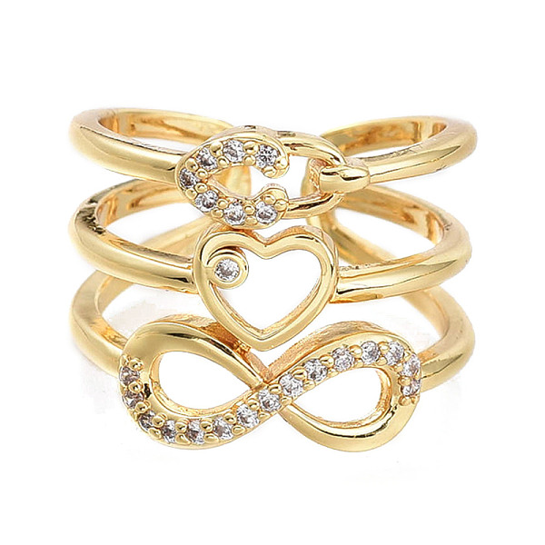 PandaHall Adjustable Brass Micro Pave Clear Cubic Zirconia Cuff Rings, Open Rings, Wide Band Rings, Infinity, Heart, Lock, Real 18K Gold...
PandaHall Adjustable Brass Micro Pave Clear Cubic Zirconia Cuff Rings, Open Rings, Wide Band Rings, Infinity, Heart, Lock, Real 18K Gold...