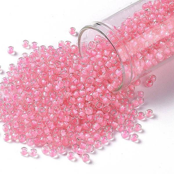 PandaHall TOHO Round Seed Beads, Japanese Seed Beads, (191C) Pink Lined Crystal, 8/0, 3mm, Hole: 1mm, about 1110pcs/50g Glass Pink
PandaHall TOHO Round Seed Beads, Japanese Seed Beads, (191C) Pink Lined Crystal, 8/0, 3mm, Hole: 1mm, about 1110pcs/50g Glass Pink
