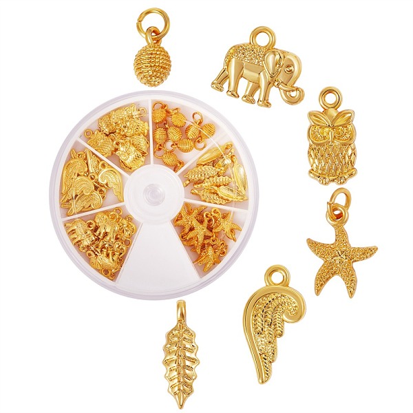PandaHall 48 Pcs 6 Styles Alloy Pendants, Long-Lasting Plated, Mixed Shapes, Golden, 8pcs/style Alloy Mixed Shapes
PandaHall 48 Pcs 6 Styles Alloy Pendants, Long-Lasting Plated, Mixed Shapes, Golden, 8pcs/style Alloy Mixed Shapes