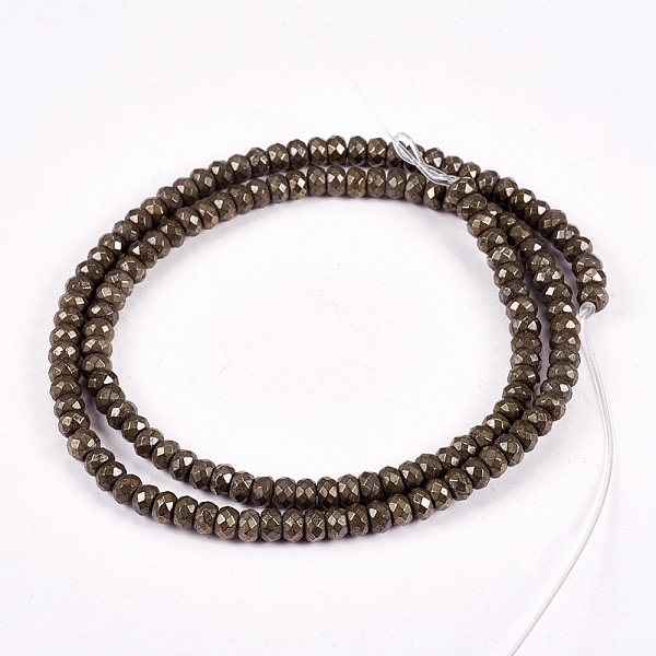 PandaHall Natural Pyrite Beads Strands, Rondelle, Faceted, 4x3mm, Hole: 1mm, about 130pcs/strand, 15.74 inch Pyrite Rondelle Yellow
PandaHall Natural Pyrite Beads Strands, Rondelle, Faceted, 4x3mm, Hole: 1mm, about 130pcs/strand, 15.74 inch Pyrite Rondelle Yellow