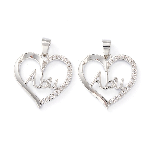 PandaHall Brass Micro Pave Clear Cubic Zirconia Pendants, Long-Lasting Plated, Heart with Word Abu, Platinum, 19x19x2.5mm, Hole: 5x3.5mm...
PandaHall Brass Micro Pave Clear Cubic Zirconia Pendants, Long-Lasting Plated, Heart with Word Abu, Platinum, 19x19x2.5mm, Hole: 5x3.5mm...