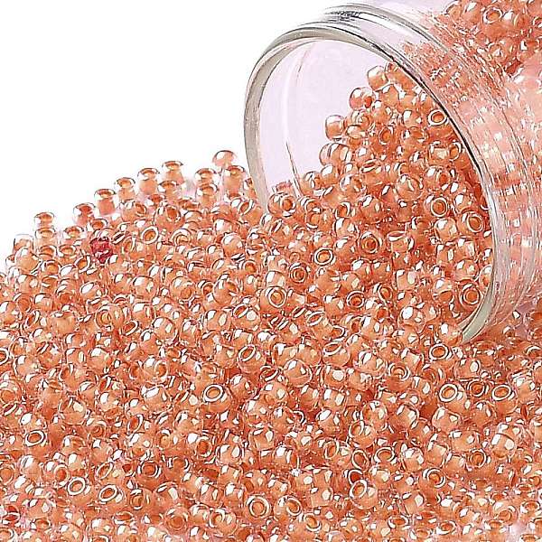 PandaHall TOHO Round Seed Beads, Japanese Seed Beads, (985) Inside Color Crystal/Salmon Lined, 11/0, 2.2mm, Hole: 0.8mm, about 1110pcs/10g..., Pink
PandaHall TOHO Round Seed Beads, Japanese Seed Beads, (985) Inside Color Crystal/Salmon Lined, 11/0, 2.2mm, Hole: 0.8mm, about 1110pcs/10g..., Pink