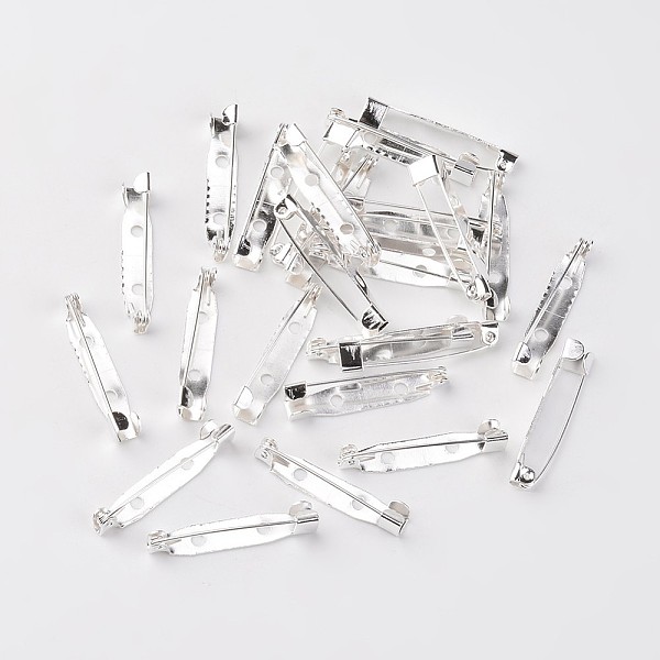 PandaHall Iron Brooch Findings, Back Bar Pins, Silver Color Plated, 30mm long, 5mm wide, 6mm thick, hole: 1.5mm Iron
PandaHall Iron Brooch Findings, Back Bar Pins, Silver Color Plated, 30mm long, 5mm wide, 6mm thick, hole: 1.5mm Iron