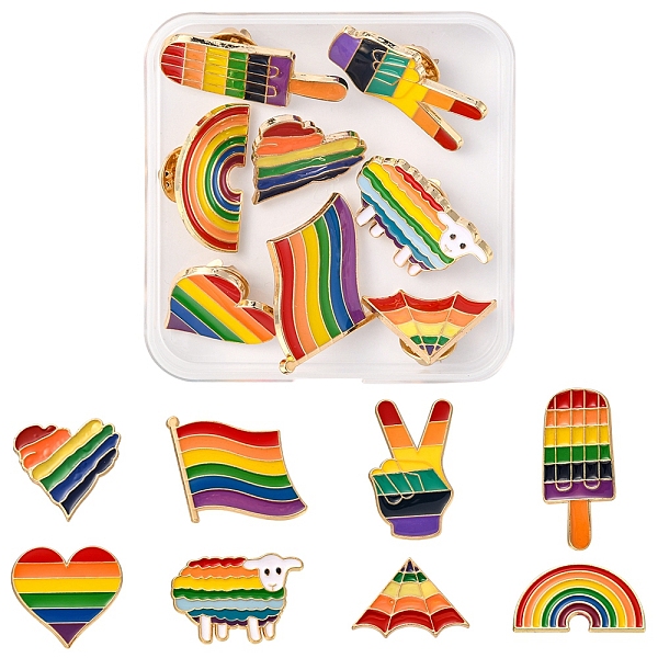 PandaHall 8Pcs 8 Style Rianbow Color Pride Flag Enamel Pins Set, Light Gold Alloy Kite & Heart & Sheep & Ice Sucker Brooches for Backpack..., Multicolor
PandaHall 8Pcs 8 Style Rianbow Color Pride Flag Enamel Pins Set, Light Gold Alloy Kite & Heart & Sheep & Ice Sucker Brooches for Backpack..., Multicolor