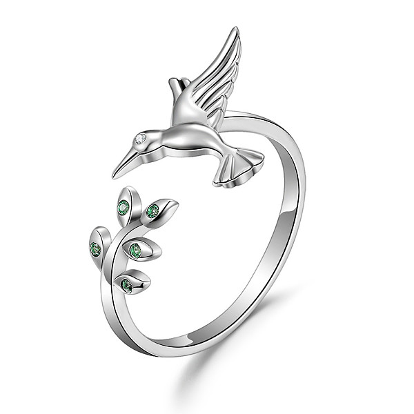 PandaHall SHEGRACE Rhodium Plated 925 Sterling Silver Cuff Rings, Open Rings, with Grade AAA Cubic Zirconia, Bird with Leaf, Platinum, Size...
PandaHall SHEGRACE Rhodium Plated 925 Sterling Silver Cuff Rings, Open Rings, with Grade AAA Cubic Zirconia, Bird with Leaf, Platinum, Size...
