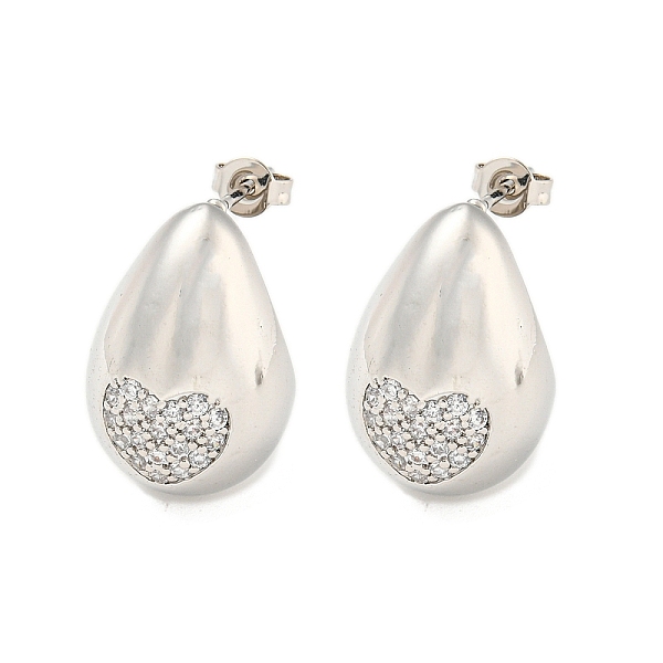 PandaHall Brass with Cubic Zirconia Stud Earrings, Teardrop, Platinum, 21x14mm Cubic Zirconia Teardrop Clear
PandaHall Brass with Cubic Zirconia Stud Earrings, Teardrop, Platinum, 21x14mm Cubic Zirconia Teardrop Clear