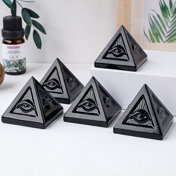 PandaHall Natural Obsidian Display Decorations, Reiki Energy Stone Ornament, All Seeing Eye Egyptian Pyramid, 40x40x40mm Obsidian Pyramid
PandaHall Natural Obsidian Display Decorations, Reiki Energy Stone Ornament, All Seeing Eye Egyptian Pyramid, 40x40x40mm Obsidian Pyramid