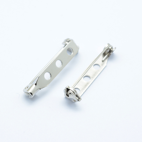 PandaHall Iron Brooch Findings, Back Bar Pins, with Three Holes, Platinum, 38x5x6mm, Hole: 2mm Iron
PandaHall Iron Brooch Findings, Back Bar Pins, with Three Holes, Platinum, 38x5x6mm, Hole: 2mm Iron