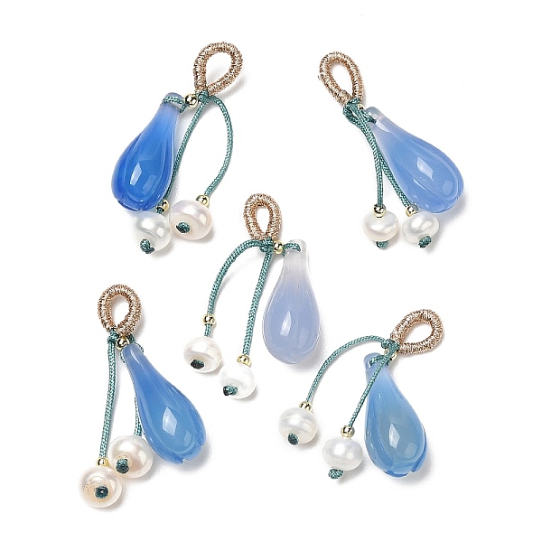 PandaHall Natural Blue Agate Teardrop Pendant Decorations, Natural Pearl Tassel Ornament with Brass Findings, Real 14K Gold Plated, 40mm...
PandaHall Natural Blue Agate Teardrop Pendant Decorations, Natural Pearl Tassel Ornament with Brass Findings, Real 14K Gold Plated, 40mm...