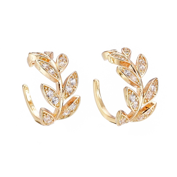 PandaHall Brass Micro Pave Clear Cubic Zirconia Cuff Earrings, Leafy Branches, Golden, 15x8.5mm, Inner Diameter: 12mm Cubic Zirconia Clear
PandaHall Brass Micro Pave Clear Cubic Zirconia Cuff Earrings, Leafy Branches, Golden, 15x8.5mm, Inner Diameter: 12mm Cubic Zirconia Clear