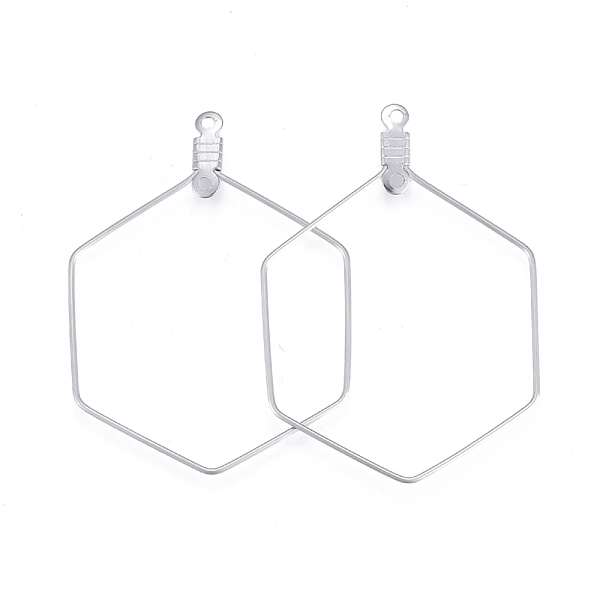 PandaHall 304 Stainless Steel Wire Pendants, Hoop Earring Findings, Hexagon, Stainless Steel Color, 24 Gauge, 41x29x0.5mm, Hole: 1.2mm 304...
PandaHall 304 Stainless Steel Wire Pendants, Hoop Earring Findings, Hexagon, Stainless Steel Color, 24 Gauge, 41x29x0.5mm, Hole: 1.2mm 304...