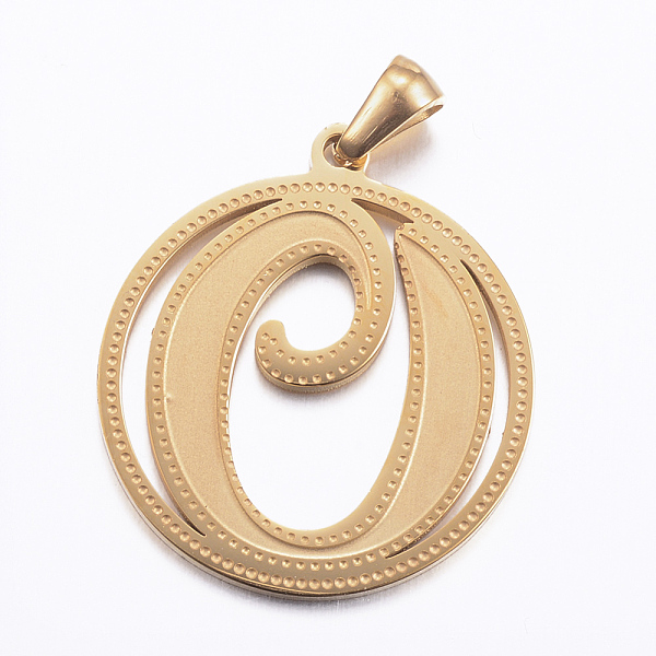 PandaHall Ion Plating(IP) 304 Stainless Steel Pendants, Flat Round with Letter, Golden, Letter.O, 28x25x1.2mm, Hole: 6x3.5mm 304 Stainless...
PandaHall Ion Plating(IP) 304 Stainless Steel Pendants, Flat Round with Letter, Golden, Letter.O, 28x25x1.2mm, Hole: 6x3.5mm 304 Stainless...