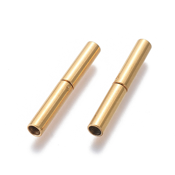 PandaHall 304 Stainless Steel Bayonet Clasps, Ion Plating (IP), Column, Golden, 21x2.5mm, Hole: 2mm 304 Stainless Steel
PandaHall 304 Stainless Steel Bayonet Clasps, Ion Plating (IP), Column, Golden, 21x2.5mm, Hole: 2mm 304 Stainless Steel