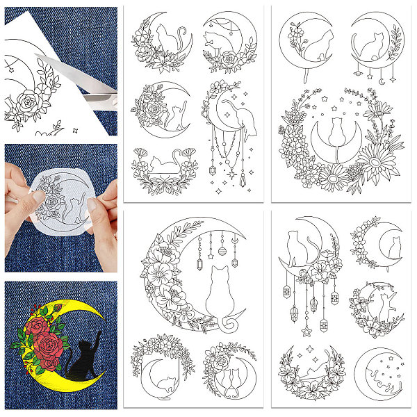 PandaHall 4 Sheets 11.6x8.2 Inch Stick and Stitch Embroidery Patterns, Non-woven Fabrics Water Soluble Embroidery Stabilizers, Moon...
PandaHall 4 Sheets 11.6x8.2 Inch Stick and Stitch Embroidery Patterns, Non-woven Fabrics Water Soluble Embroidery Stabilizers, Moon...