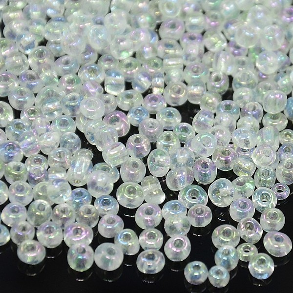 PandaHall Glass Seed Beads, Trans. Colors Rainbow, Round, Clear, Size: about 4mm in diameter, hole:1.5mm, about 1000pcs/100g Glass Clear
PandaHall Glass Seed Beads, Trans. Colors Rainbow, Round, Clear, Size: about 4mm in diameter, hole:1.5mm, about 1000pcs/100g Glass Clear