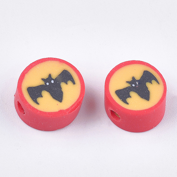 PandaHall Halloween Theme Handmade Polymer Clay Beads, Flat Round with Bat, Red, 9~10x5mm, Hole: 1.5mm Polymer Clay Flat Round Red
PandaHall Halloween Theme Handmade Polymer Clay Beads, Flat Round with Bat, Red, 9~10x5mm, Hole: 1.5mm Polymer Clay Flat Round Red