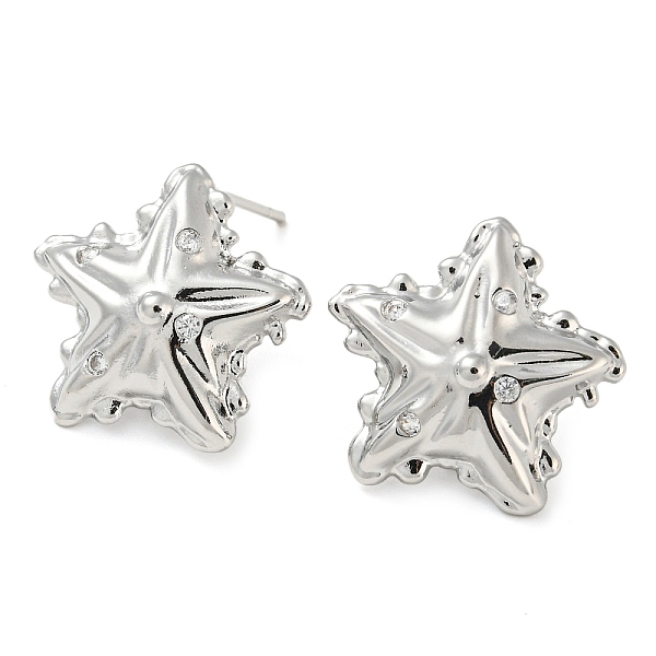 PandaHall Brass with Glass Stud Earrings Findings, with Loops, Star, Platinum, 17.5x18.5mm, Hole: 1.2mm, Pin: 11x0.7mm Brass Star
PandaHall Brass with Glass Stud Earrings Findings, with Loops, Star, Platinum, 17.5x18.5mm, Hole: 1.2mm, Pin: 11x0.7mm Brass Star