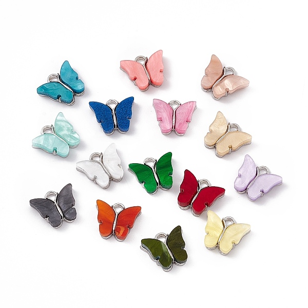 PandaHall Acrylic Charms, with Platinum Tone Alloy Finding, Butterfly Charm, Mixed Color, 13x14x3mm, Hole: 2mm Alloy+Acrylic Butterfly..., Multicolor
PandaHall Acrylic Charms, with Platinum Tone Alloy Finding, Butterfly Charm, Mixed Color, 13x14x3mm, Hole: 2mm Alloy+Acrylic Butterfly..., Multicolor