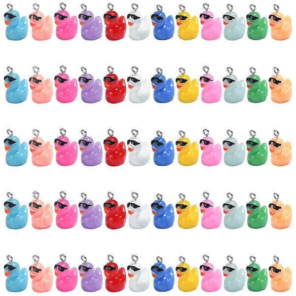 PandaHall 60Pcs 12 Colors Opaque Resin Pendants, Duck Charms with Glasses, with Stainless Steel Color Tone 304 Stainless Steel Loops, Mixed..., Multicolor
PandaHall 60Pcs 12 Colors Opaque Resin Pendants, Duck Charms with Glasses, with Stainless Steel Color Tone 304 Stainless Steel Loops, Mixed..., Multicolor