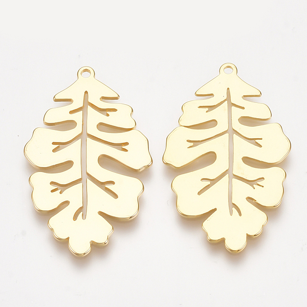 PandaHall Brass Pendants, Leaf, Nickel Free, Real 18K Gold Plated, 32x19x1mm, Hole: 1.2mm Brass Leaf
PandaHall Brass Pendants, Leaf, Nickel Free, Real 18K Gold Plated, 32x19x1mm, Hole: 1.2mm Brass Leaf